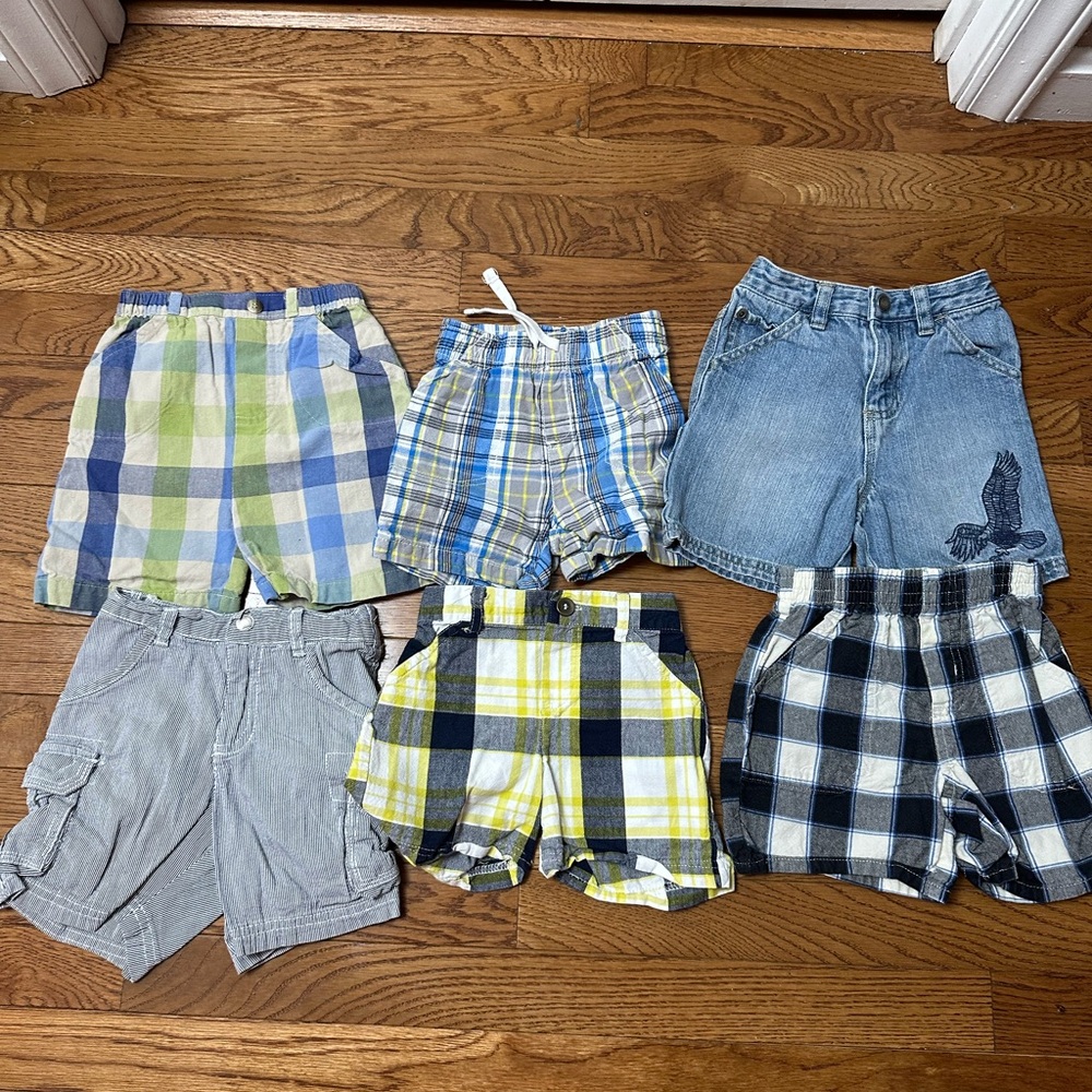 Plaid and Denim Boy Size 18 Months Shorts Lot x 6